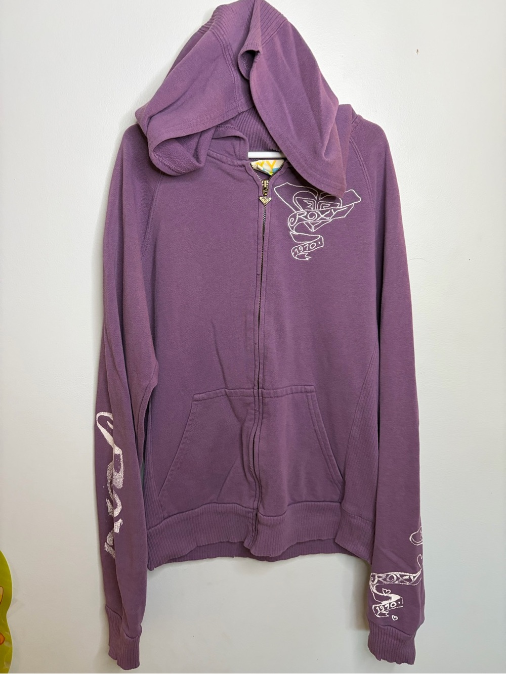 2000's Roxy Purple Kids Zip-Up Hoodie Jacket Girls Sweatshirt